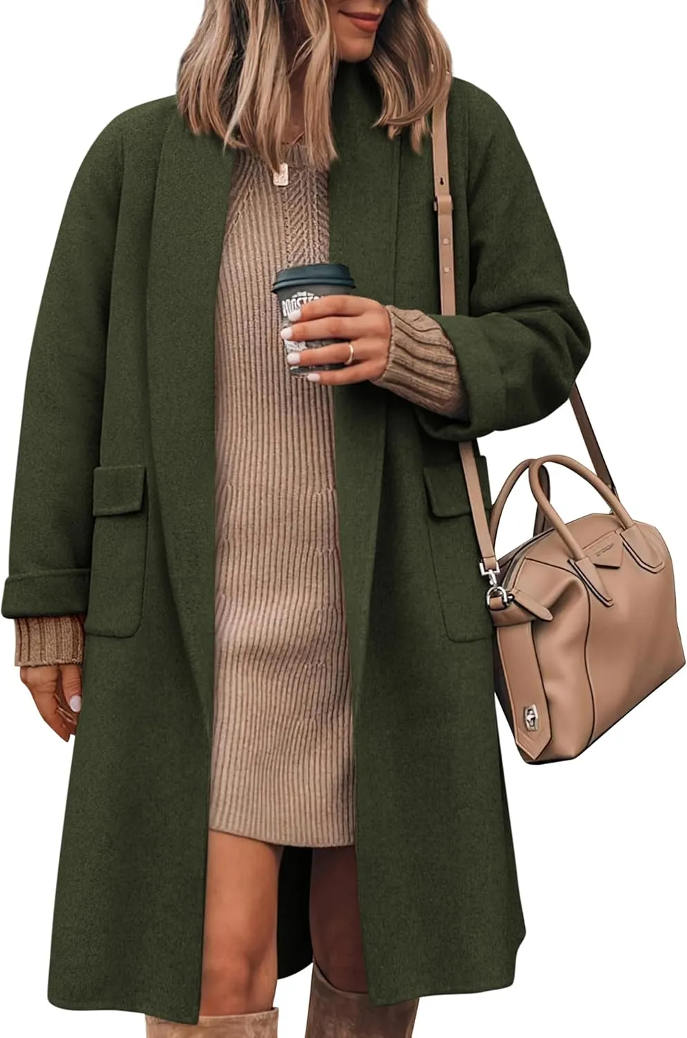 MASCOMODA Open Front Long Cardigan Sweaters for Women Trendy 2025 Fall Winter Oversized Sweater Coats Knit Coatigan Jackets