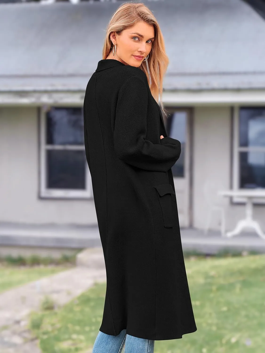 MASCOMODA Open Front Long Cardigan Sweaters for Women Trendy 2025 Fall Winter Oversized Sweater Coats Knit Coatigan Jackets