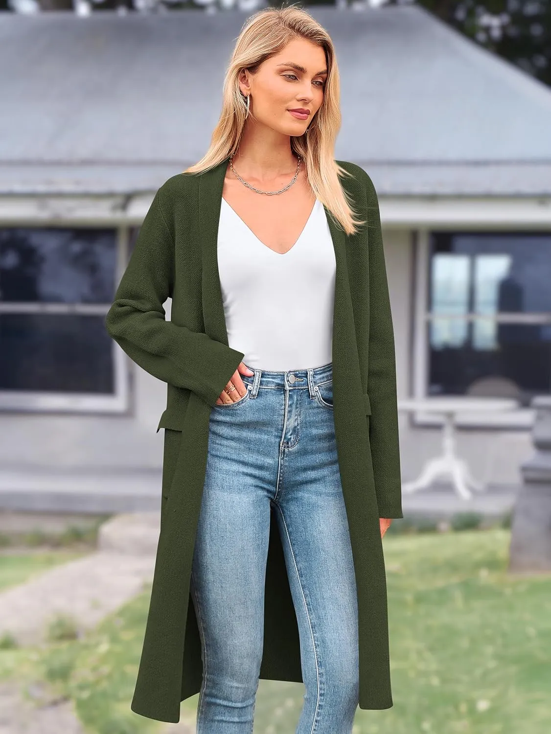 MASCOMODA Open Front Long Cardigan Sweaters for Women Trendy 2025 Fall Winter Oversized Sweater Coats Knit Coatigan Jackets