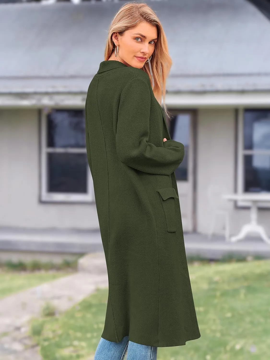 MASCOMODA Open Front Long Cardigan Sweaters for Women Trendy 2025 Fall Winter Oversized Sweater Coats Knit Coatigan Jackets