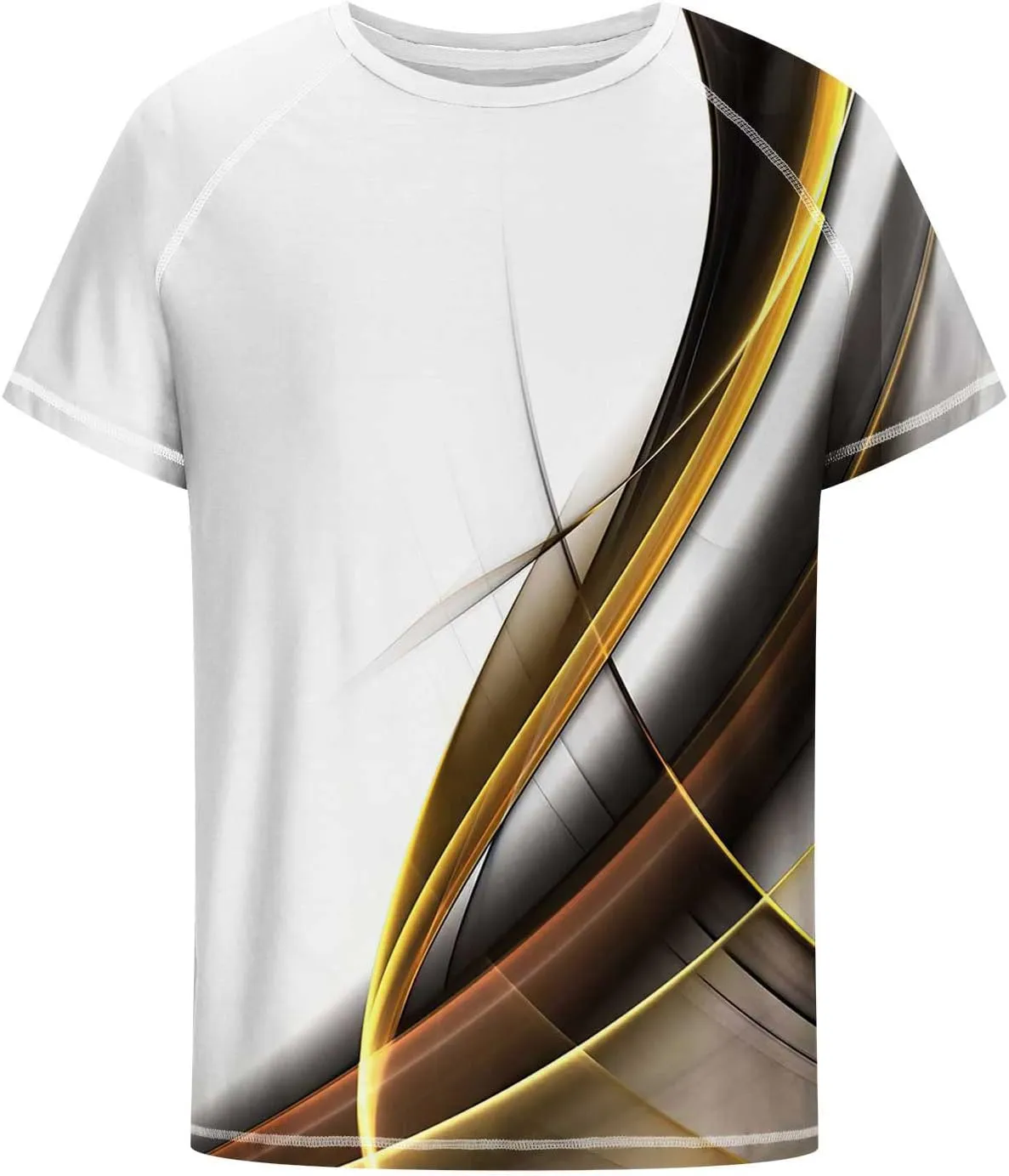 Men T Shirts Big and Tall Short Sleeve 3D Digital Print Pullover Shirt Summer Casual Crew Neck Basic Work Top