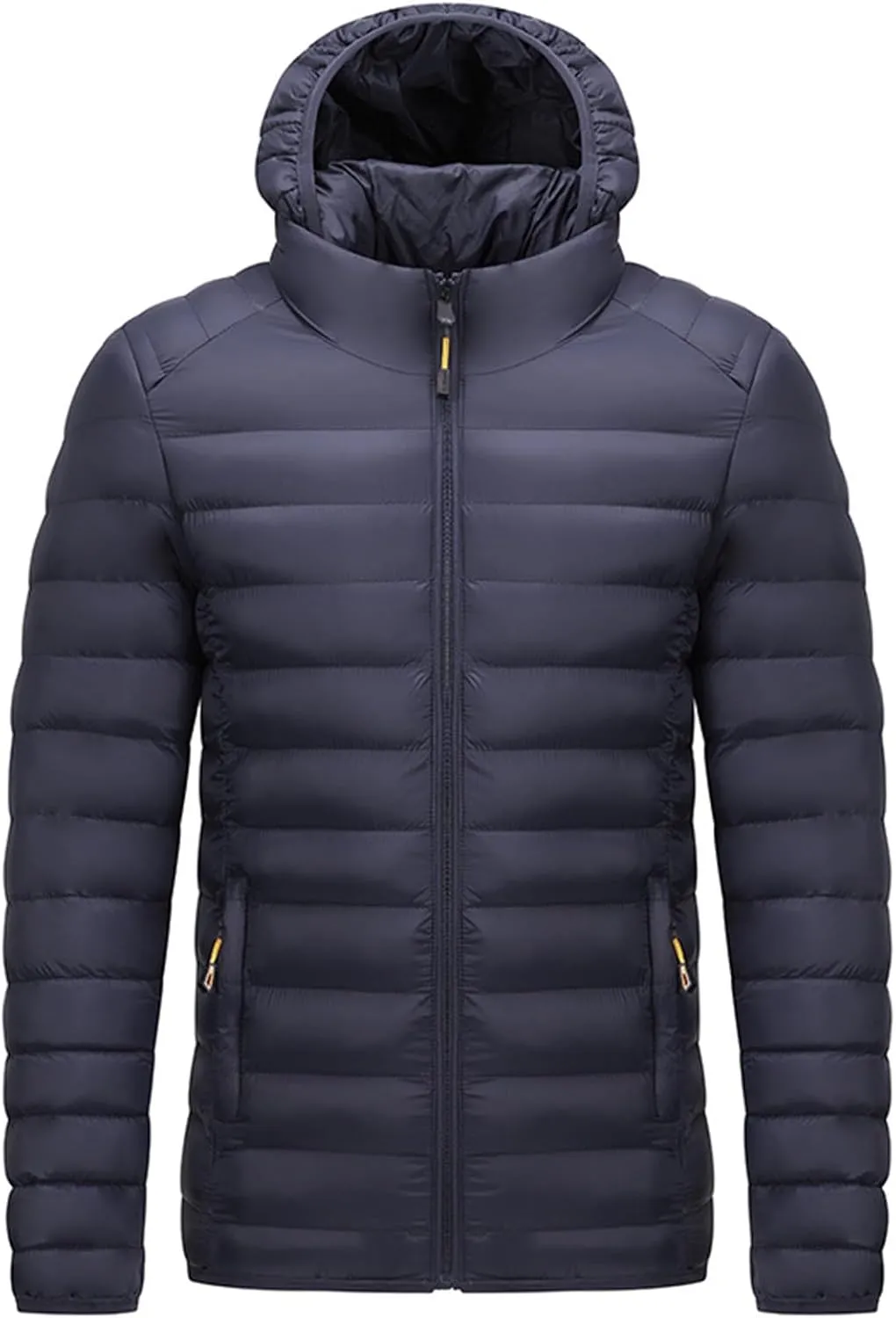 Men's Autumn And Winter Jacket Coat Leisure Plus Size Light Zip Pocket Cotton Padded Warm Cotton Anorak Belted