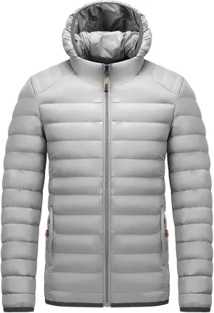 Men's Autumn And Winter Jacket Coat Leisure Plus Size Light Zip Pocket Cotton Padded Warm Cotton Anorak Belted