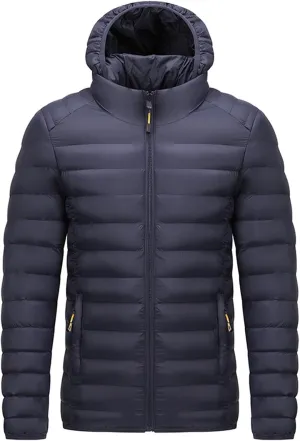 Men's Autumn And Winter Jacket Coat Leisure Plus Size Light Zip Pocket Cotton Padded Warm Cotton Anorak Belted
