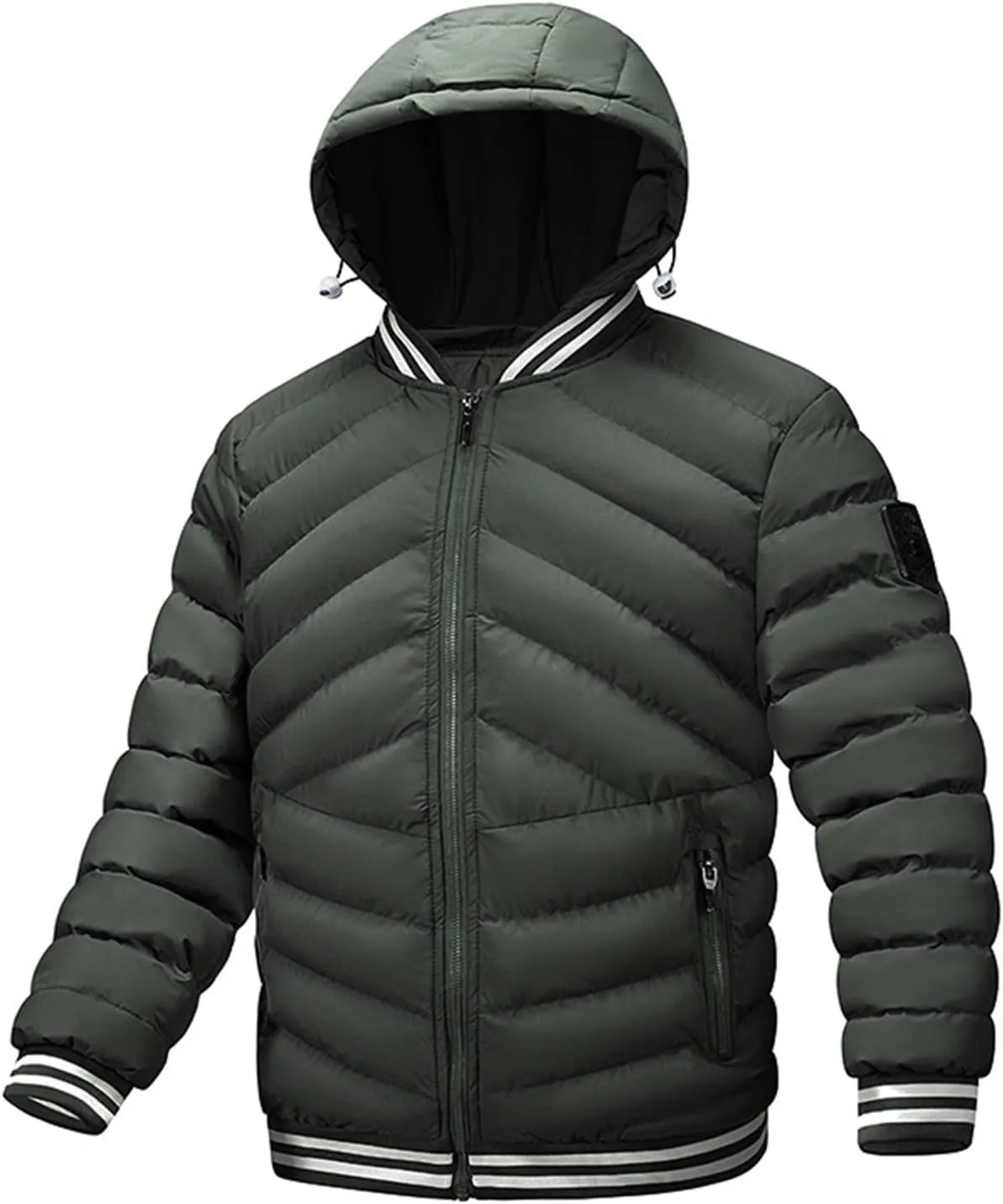 Men's Autumn And Winter Jacket Coat Leisure Plus Size Light Zip Pocket Cotton Padded Warm Maternity down Winter