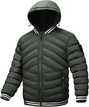 Men's Autumn And Winter Jacket Coat Leisure Plus Size Light Zip Pocket Cotton Padded Warm Maternity down Winter