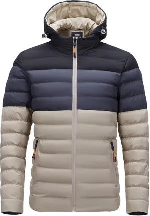 Men's Autumn And Winter Jacket Coat Leisure Zip Pocket Cotton Padded Warm Soft Hooded Jacket Coat Tops Men Parks