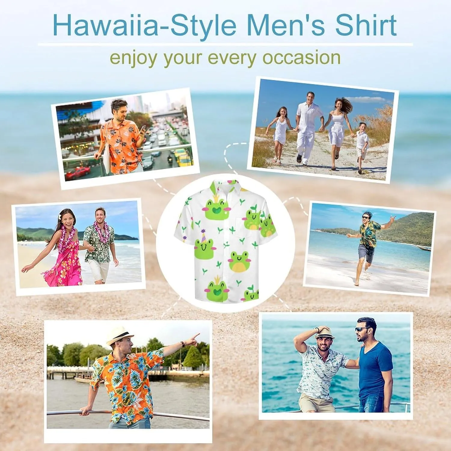 Men's Button Down Shirts Cute and Funny Cucumber Short Sleeve Casual Shirts Summer Beach Shirts with Pocket
