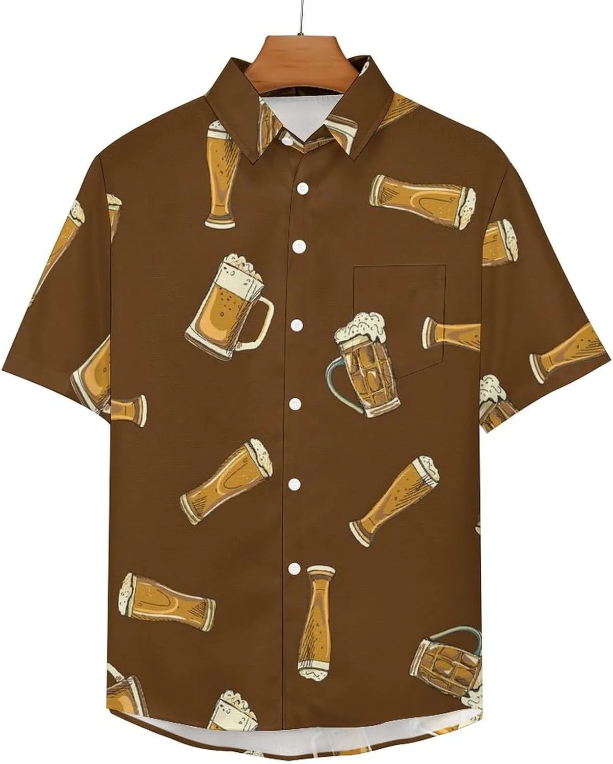 Men's Button Down Shirts Cute and Funny Cucumber Short Sleeve Casual Shirts Summer Beach Shirts with Pocket
