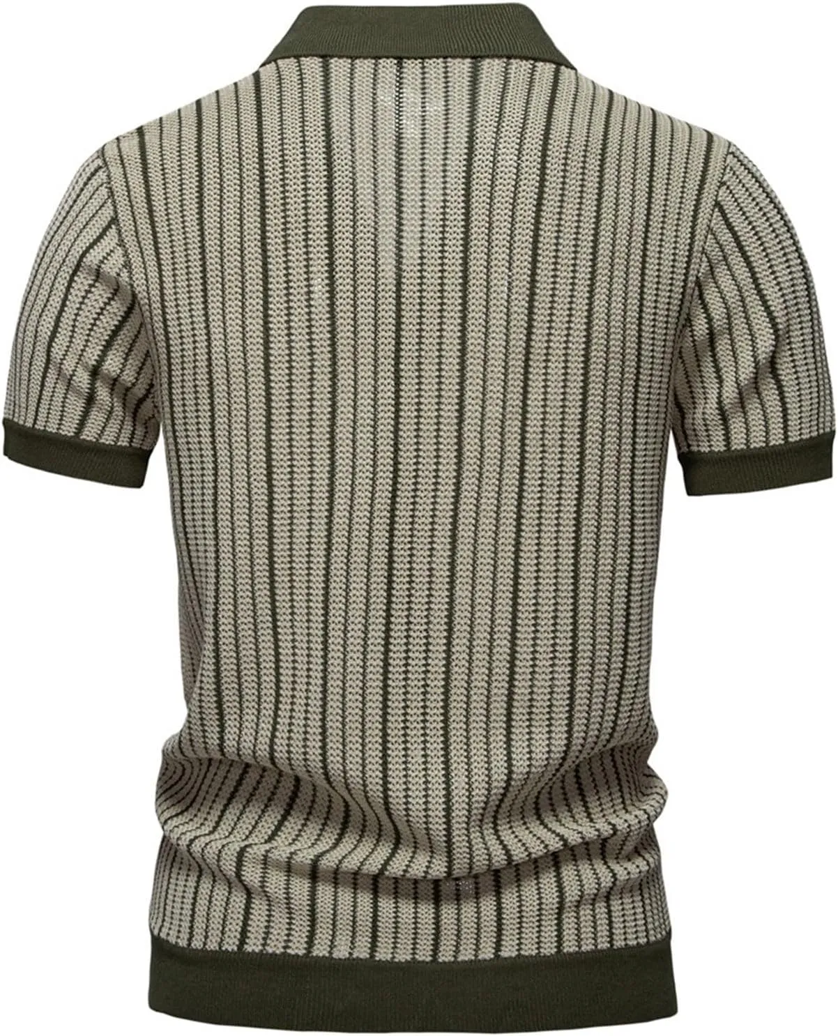Mens Button Down Short Sleeve Shirt Summer Knit Striped Casual Vintage Beach Tops Retro Vacation Fashion Big and Tall Shirts