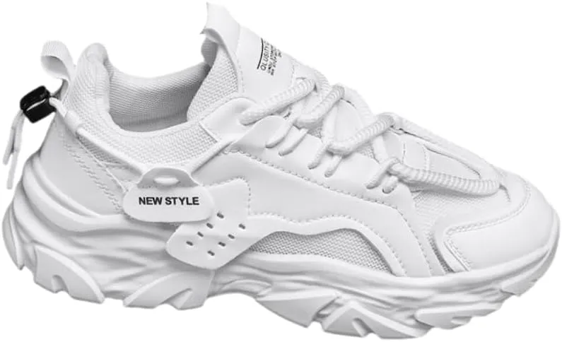 Men's Casual Cool Solid Color Thick Bottom Sneakers, Wear-Resistant Non-Slip Running Shoes for All Seasons