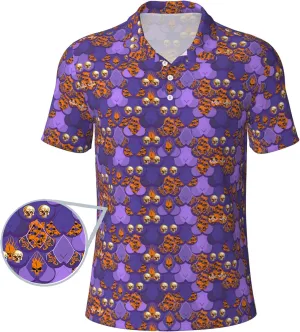 Men's Funny Golf Shirts Hawaiian Golf Polo Shirts Performance Moisture Wicking Quick Dry Athletic Short Sleeve Shirts