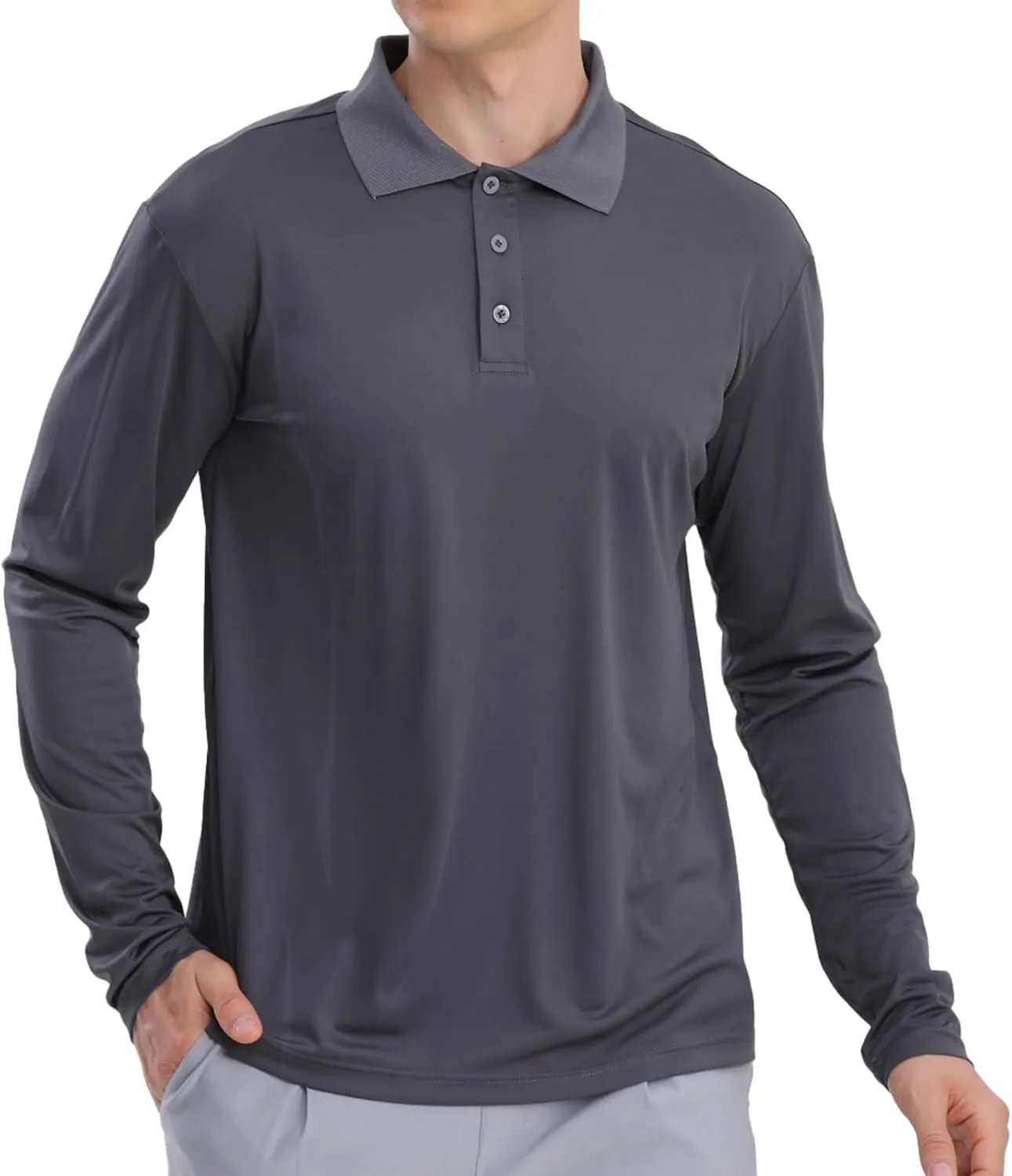 Men's Golf Polo Shirts,1 Pack/4 Pack Long Sleeve Quick Dry Athletic Casual Performance Collar Shirts for Men