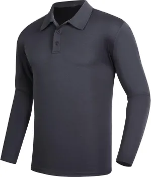 Men's Golf Polo Shirts,1 Pack/4 Pack Long Sleeve Quick Dry Athletic Casual Performance Collar Shirts for Men