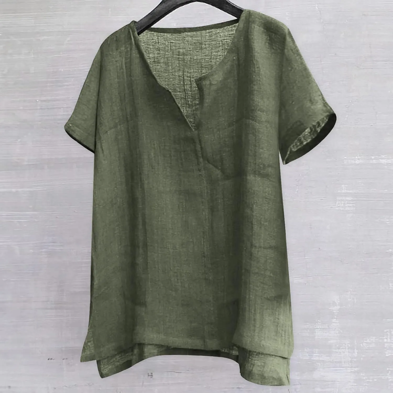 Mens Linen Shirts Short Sleeve Summer Beach Shirts Lightweight Comfy Casual Holiday Shirt Loose Yoga Shirts Trendy