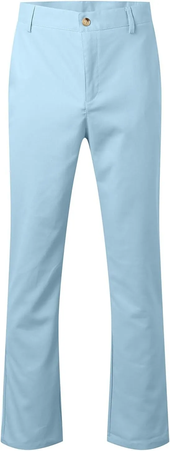 Men's Pants Linen Pants Solid Color Straight Business Summer Casual Comfortable Beach Fashion Slim Fit Dress Pant
