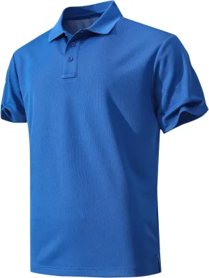 Men's Quick-Dry Active Polo Shirts Short Sleeve Performance for Golf Tennis Daily Casual Collared T-Shirt