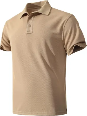 Men's Quick-Dry Active Polo Shirts Short Sleeve Performance for Golf Tennis Daily Casual Collared T-Shirt