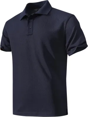 Men's Quick-Dry Active Polo Shirts Short Sleeve Performance for Golf Tennis Daily Casual Collared T-Shirt