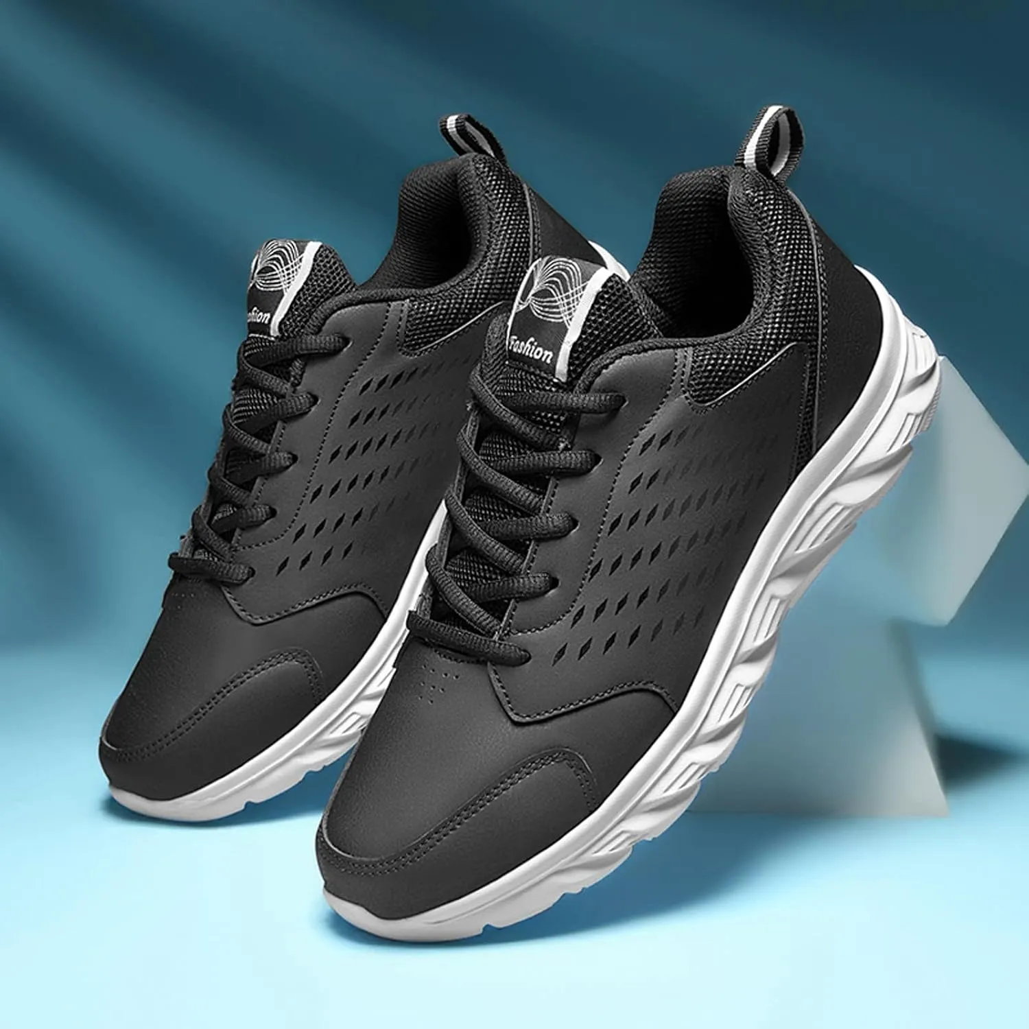 Mens Shoes Casual Leather Lace Up Solid Color Casual Fashion Simple Shoes Running Reserved Footwear Mens Sneaker