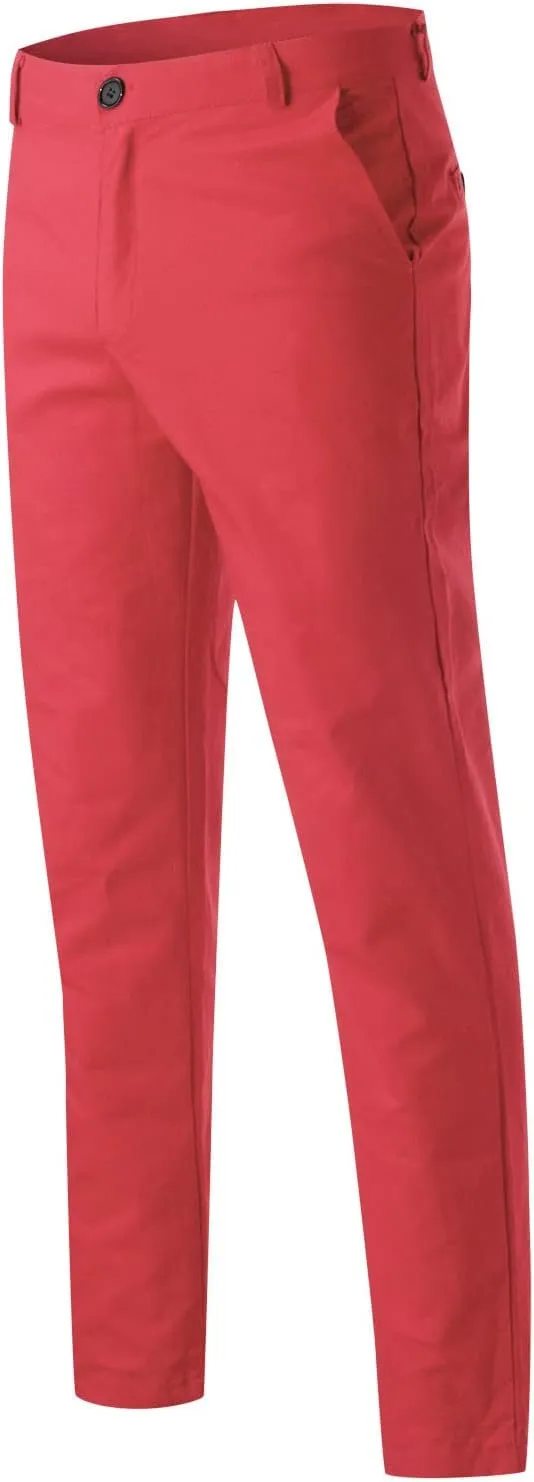 Mens Slim Fit Skinny Chino Pants Solid Tapered Stretchy Casual Trousers for Men Comfort Flat Front Dress Pants for Work