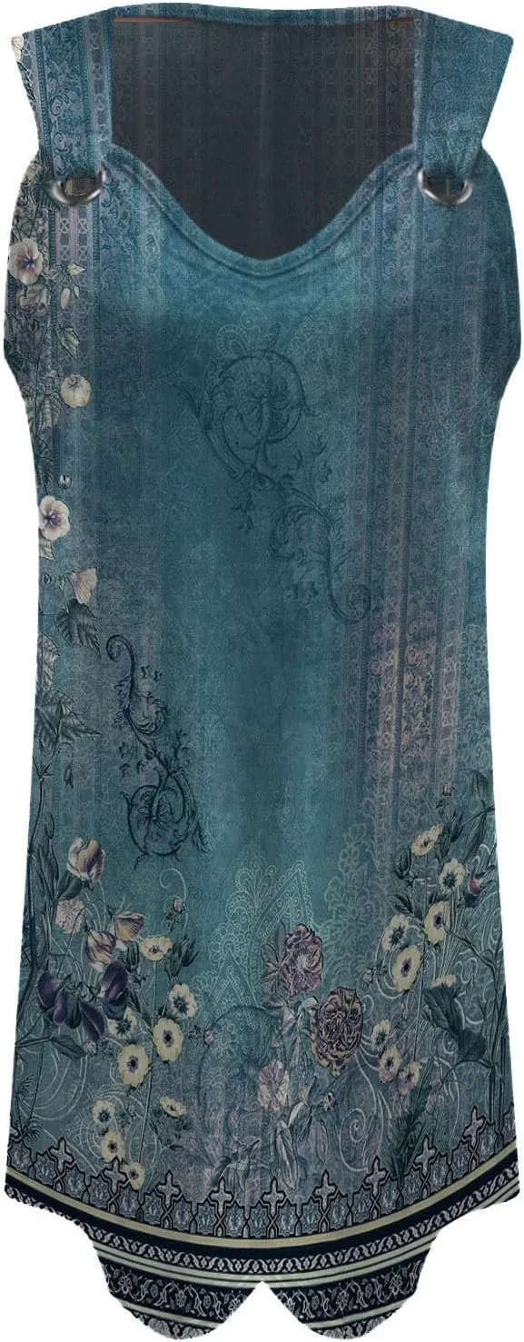 Midi Boho Dresses for Women Ring Straps Sleeveless Summer Casual Dress Sexy Elegant Beach Dress Flowy Mini Tank Dress