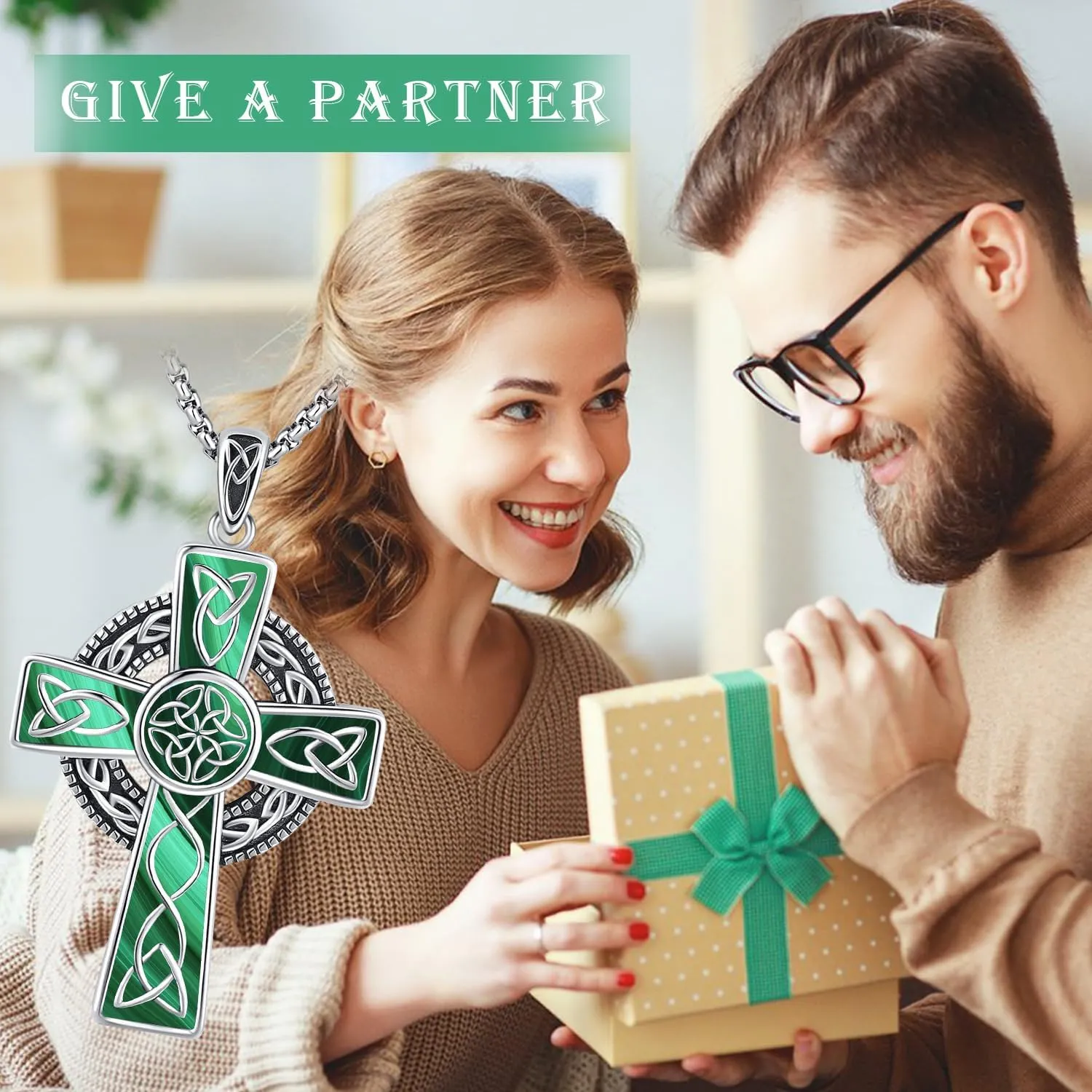 Midir&Etain Celtic Cross Necklace 925 Sterling Silver Cross Pendant Necklace Celtic Viking Irish Jewelry Religious Protective Gift for Men Women