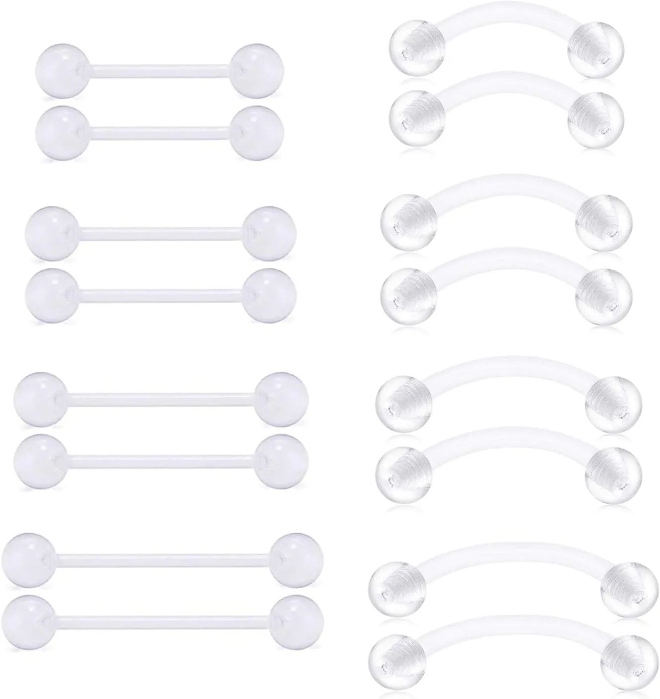 MODRSA Nipple Rings Tongue Rings 14 gauge Surgical Steel Nipple Piercing Nipple Bar Tongue Piercing Jewelry Tongue Piercing for Women