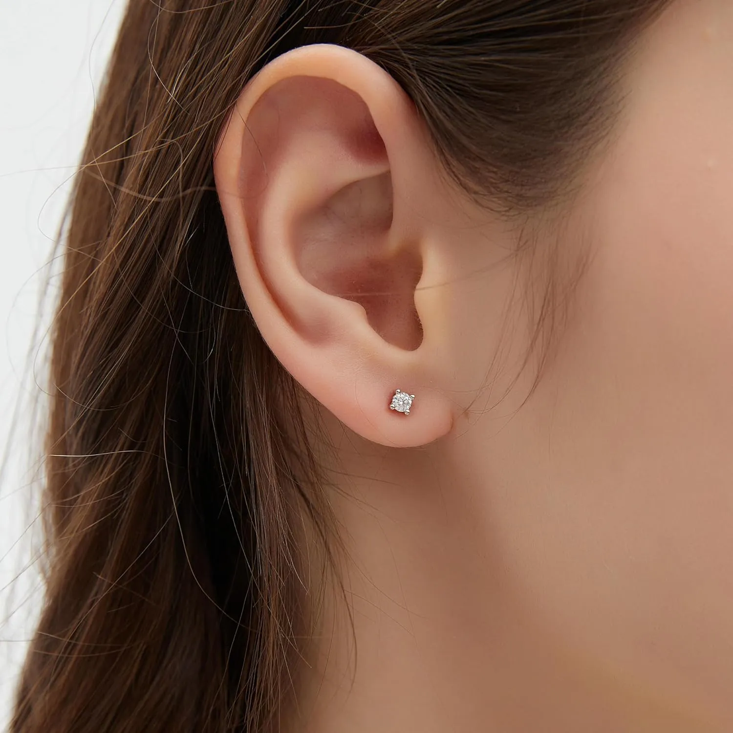 Moissanite Stud Earrings 0.2-2CT T.W. 18K White Gold Plated Solid Sterling Silver 925 Post | Gifts for Men and Women | GRA Certified D/VVS1 Lab Diamond | Hypoallergenic | Gift Box