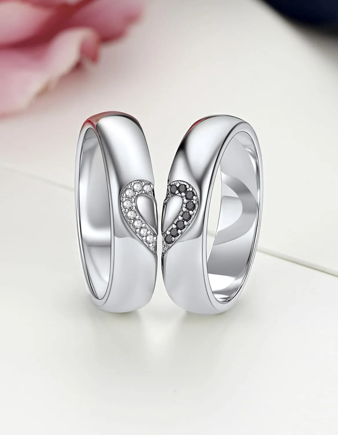 MomentWish Wedding Ring for Men, Moissanite Engagement Ring for Him, 925 Sterling Silver Ring for Women or Men, Anniversary Ring Valentine's Day Gift for Men