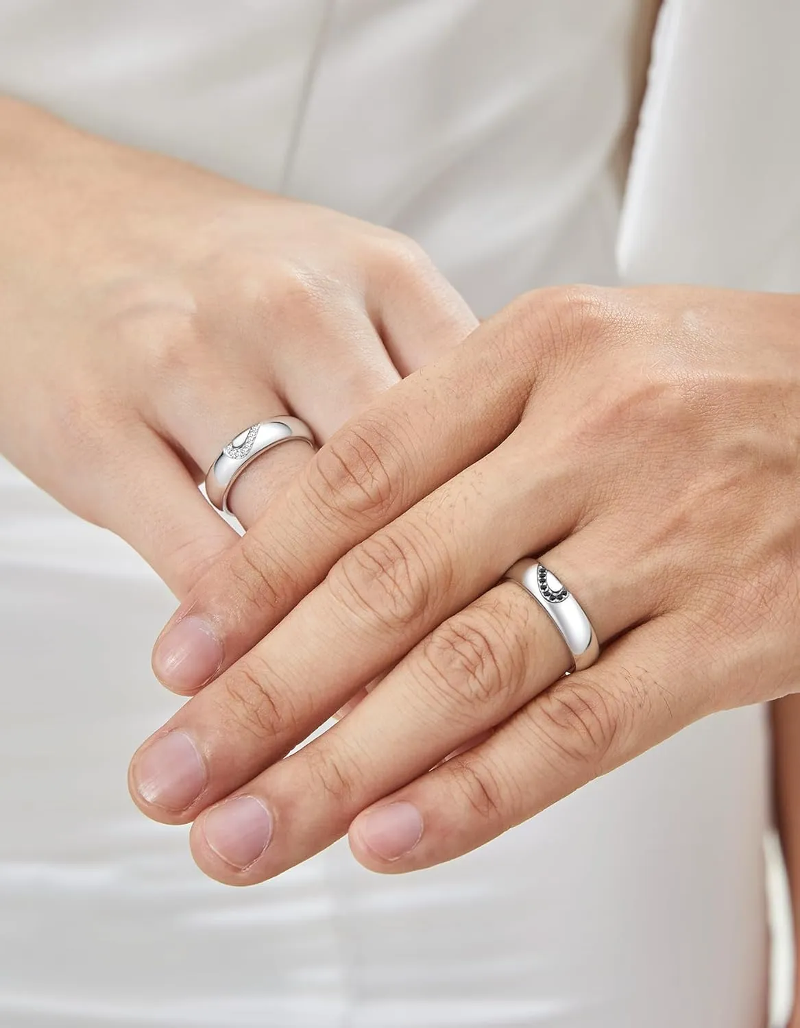 MomentWish Wedding Ring for Men, Moissanite Engagement Ring for Him, 925 Sterling Silver Ring for Women or Men, Anniversary Ring Valentine's Day Gift for Men