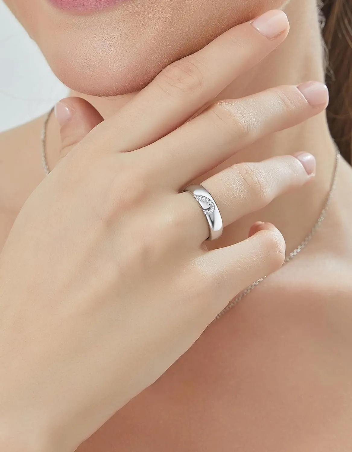 MomentWish Wedding Ring for Men, Moissanite Engagement Ring for Him, 925 Sterling Silver Ring for Women or Men, Anniversary Ring Valentine's Day Gift for Men