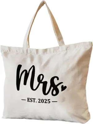 Mrs Bag Bridal Shower Gifts Mrs Gifts Bride Gifts Bachelorette Gifts Wedding Gifts for Bride Bag with Zip Pocket