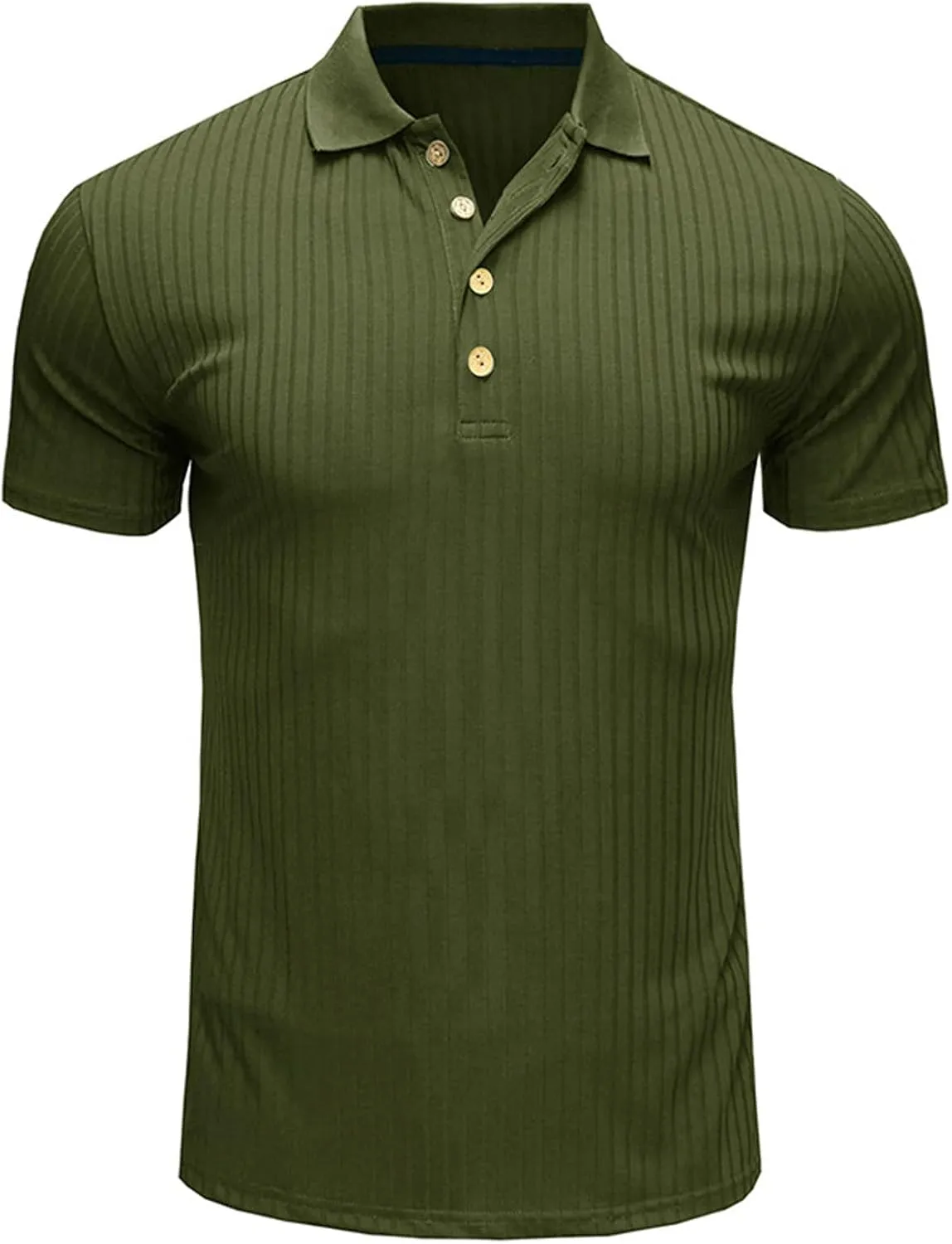 Muscularfit Short Sleeve Button Up Shirts for Men Casual Stylish Striped Summer Tee Regular-Fit Big and Tall Black T Shirt