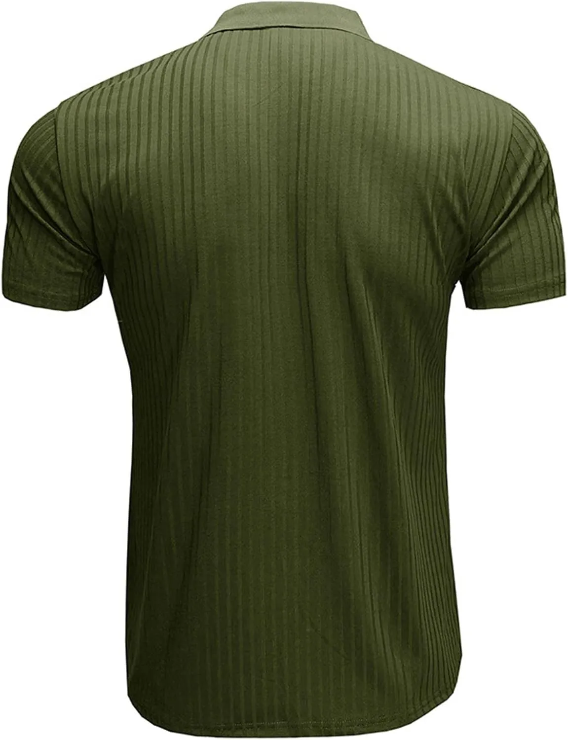 Muscularfit Short Sleeve Button Up Shirts for Men Casual Stylish Striped Summer Tee Regular-Fit Big and Tall Black T Shirt