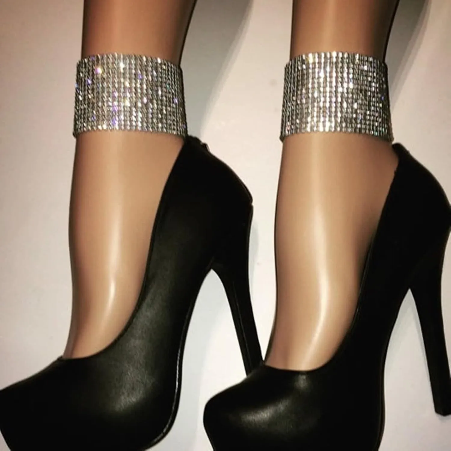 Mycian Anklet Jewelry, Rhinestone Anklet Cubic Zirconia Gold Alloy Punk 26CM Jewelry for Women Gifts
