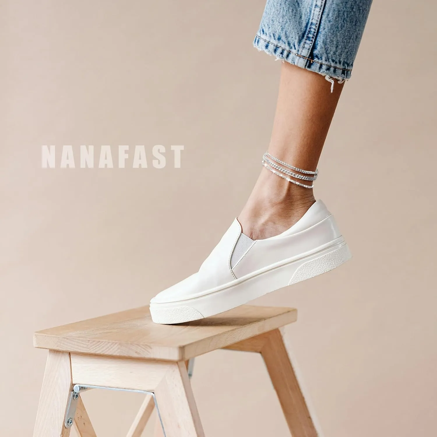 Nanafast 2/4/6PCS Ankle Bracelets for Women, Cuban Link/Snake Chain Anklet Bracelets Set for Women, Adjustable Gold/Silver Anklets for Women, Summer Beach Womens Anklets