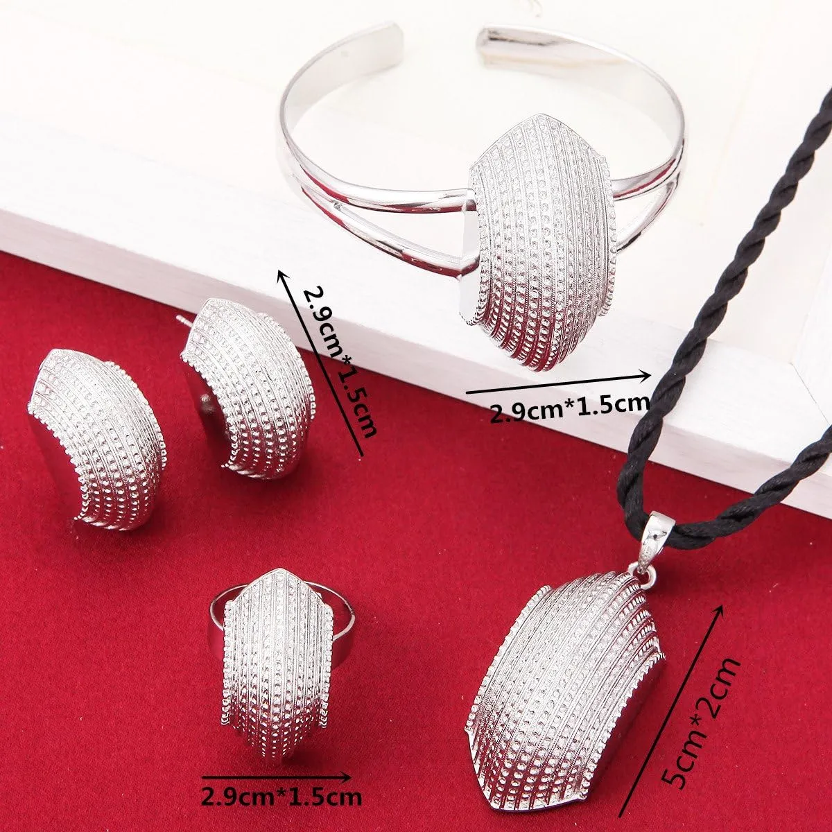 New Habesha Set Jewelry Ethiopian Gold and Sliver Necklace Earrings Ring Bangle Jewelry Set