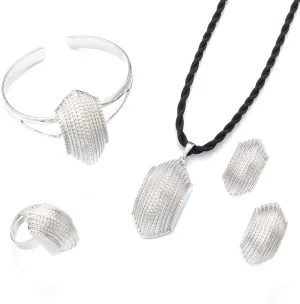 New Habesha Set Jewelry Ethiopian Gold and Sliver Necklace Earrings Ring Bangle Jewelry Set