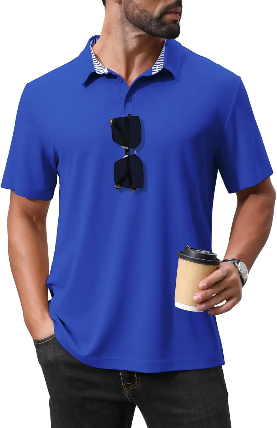 NIASHOT Polo Shirts for Men Summer Short Sleeve Golf Polos Quick-Dry Moisture Wicking T-Shirts Fashion Clothes Mens Gifts
