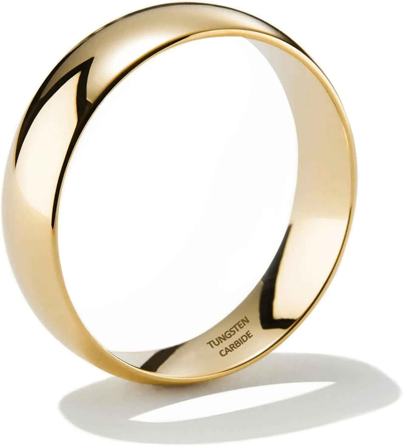 NOKMIT 2mm 4mm 6mm Gold Wedding Bands for Women Men Tungsten Dainty Gold Dome Rings Thumb Pinky Ring High Polish Non Tarnish Comfort Fit Size 4-12