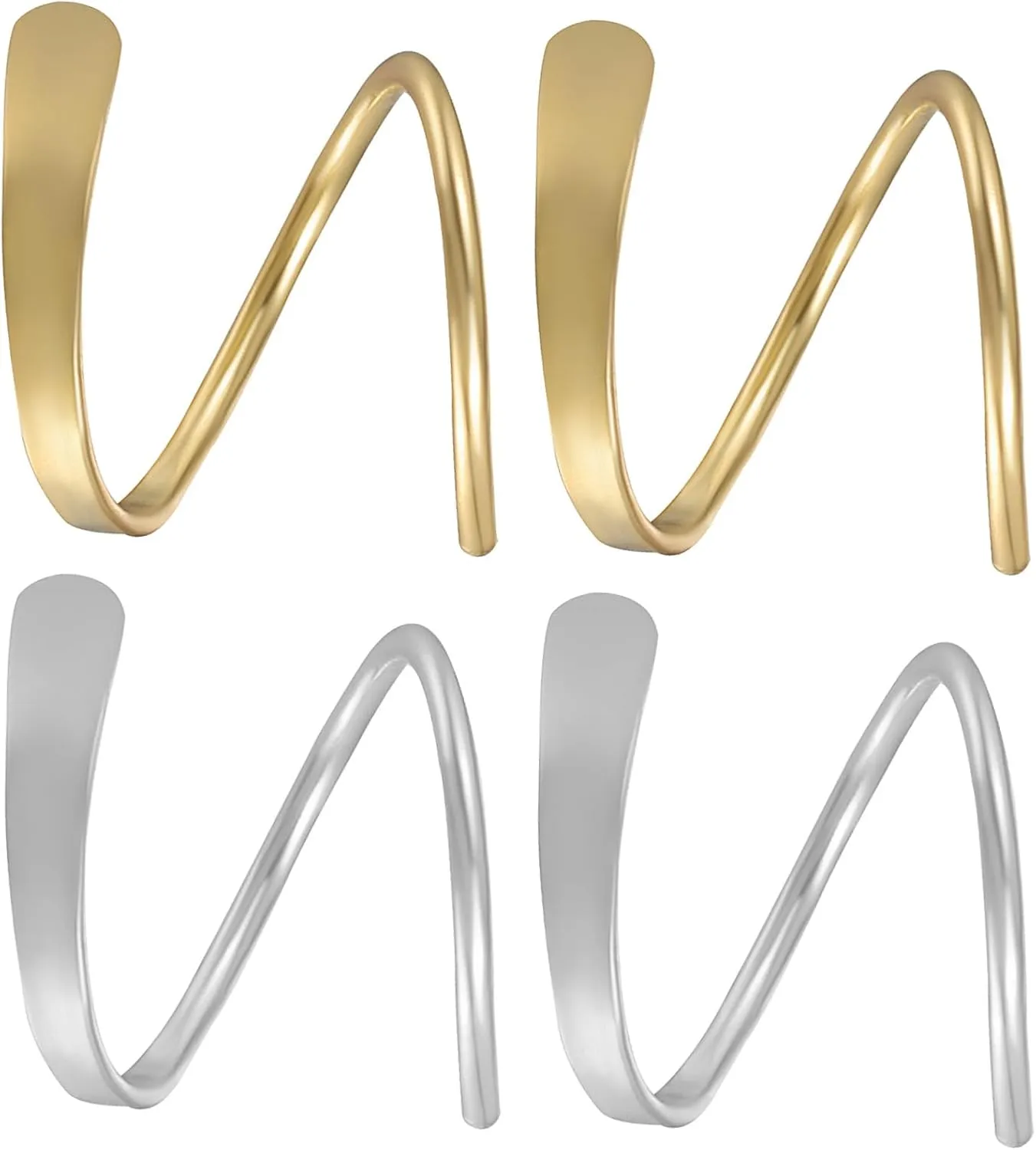 NOLITOY 2 Pairs Twisted Spiral Ear Climbers Crawler Cuff Earrings for Women Lightweight Wrap Jewelry for Casual Formal Occasions present for Loved Ones