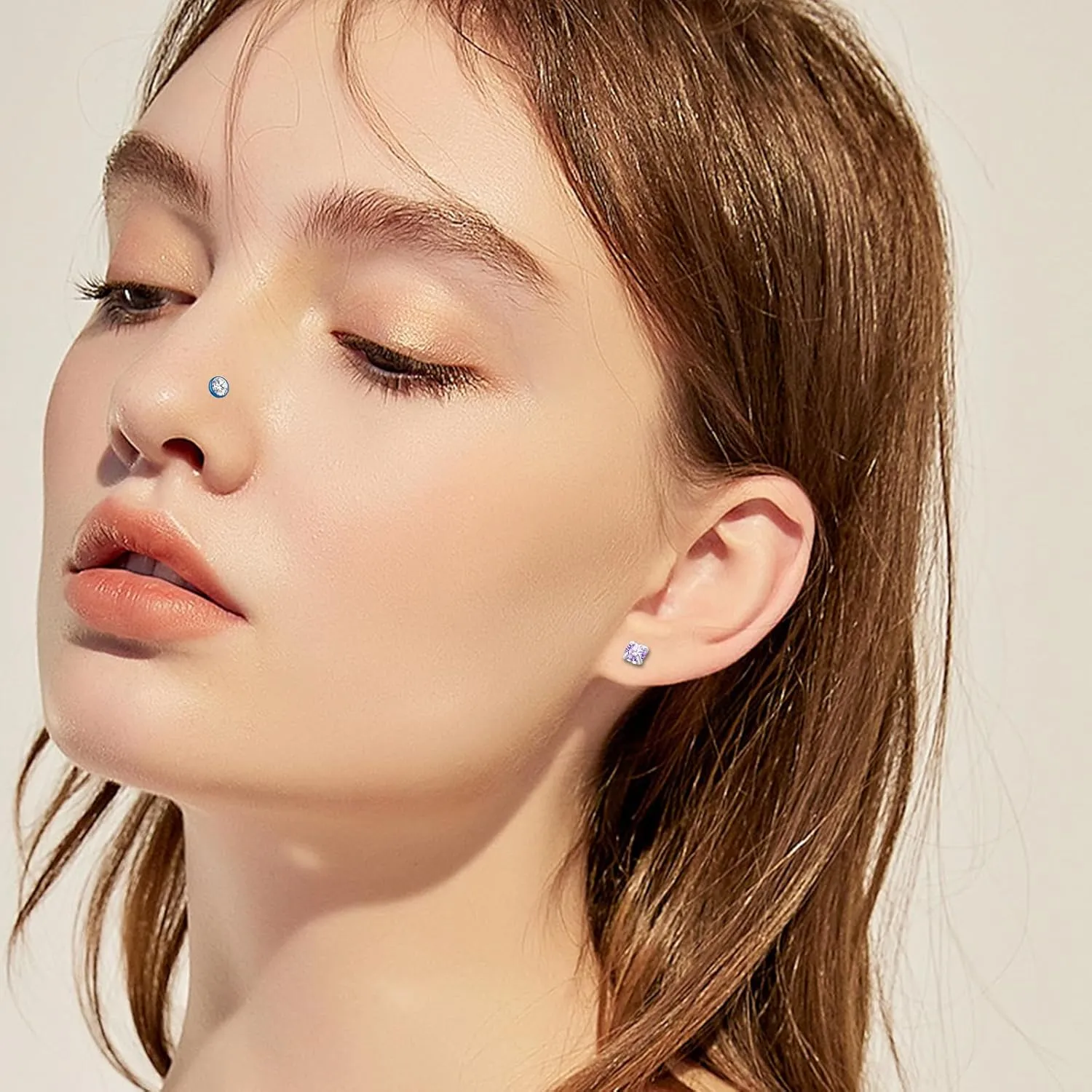 ONESING 36-44 Pcs 18G 20G Nose Rings Studs Nose Rings for Women Nose Piercings Jewelry Surgical Stainless Steel Nose Studs Moon Star Heart Butterfly Hypoallergenic Body Piercing Jewelry for Women Men