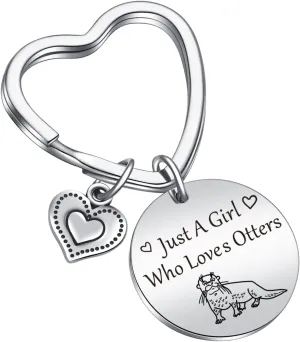 Otter Lover Keychain Sea Otters Jewelry Otter Mom Gift Animal Gift Otter Theme Keychain Best Friend Keychain Coworker Jewelry Otter Girl Jewelry Otters Keychain