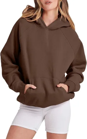 Oversized Hoodies for Women and Men Couples Fleece Basic Solid Hooded Sweatshirt Pullover Jackets
