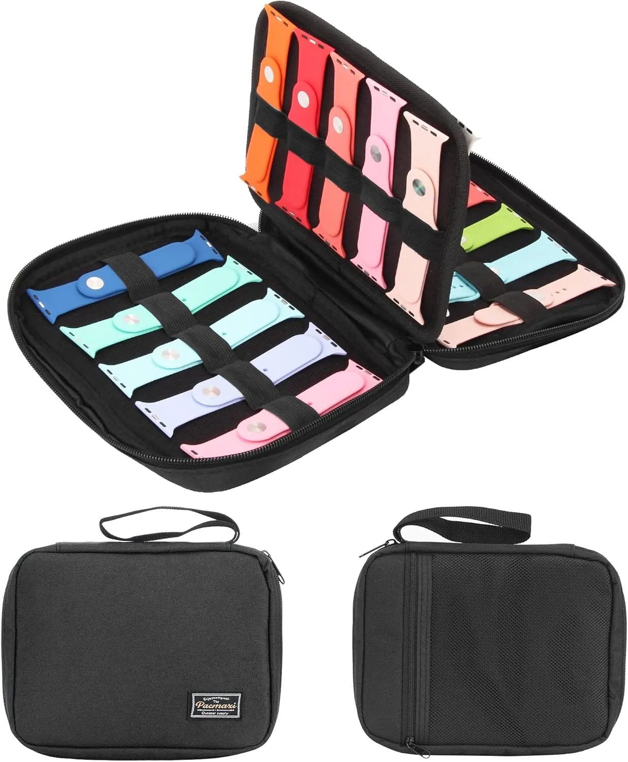 PACMAXI 20 Watch Bands Storage Carrying Case Compatible with Watches,Expandable Watch Band Holder Stores 20 Watch Bands Fit for Most Sizes of Watch Straps,Organizer for Watch Bands, Bag Only
