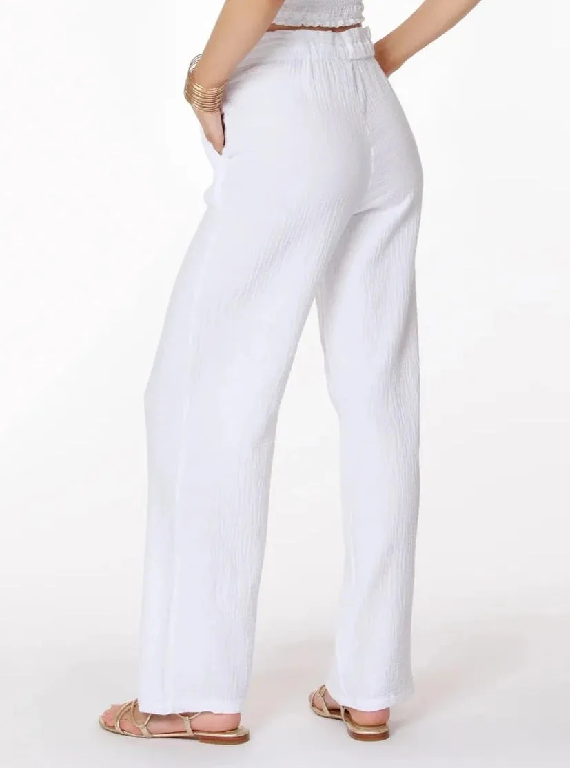 Paper Bag Waist Wide Leg Pant [WHT-57C-72253]
