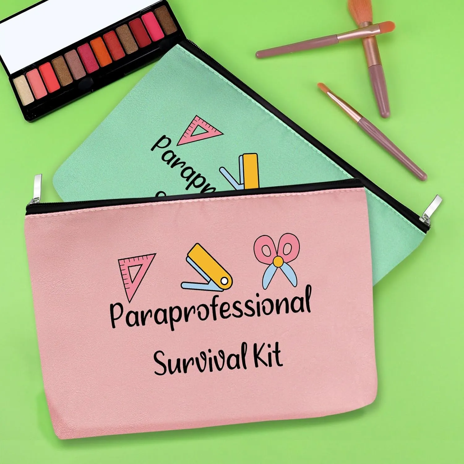 Paraprofessional Appreciation Gifts 2 Pack Makeup Bag Paraprofessional Gift for Paraeducator Para Teacher Teaching Assistant Birthday Presents Teachers Day Retirement Presents 2 PCS Cosmetic Pouch