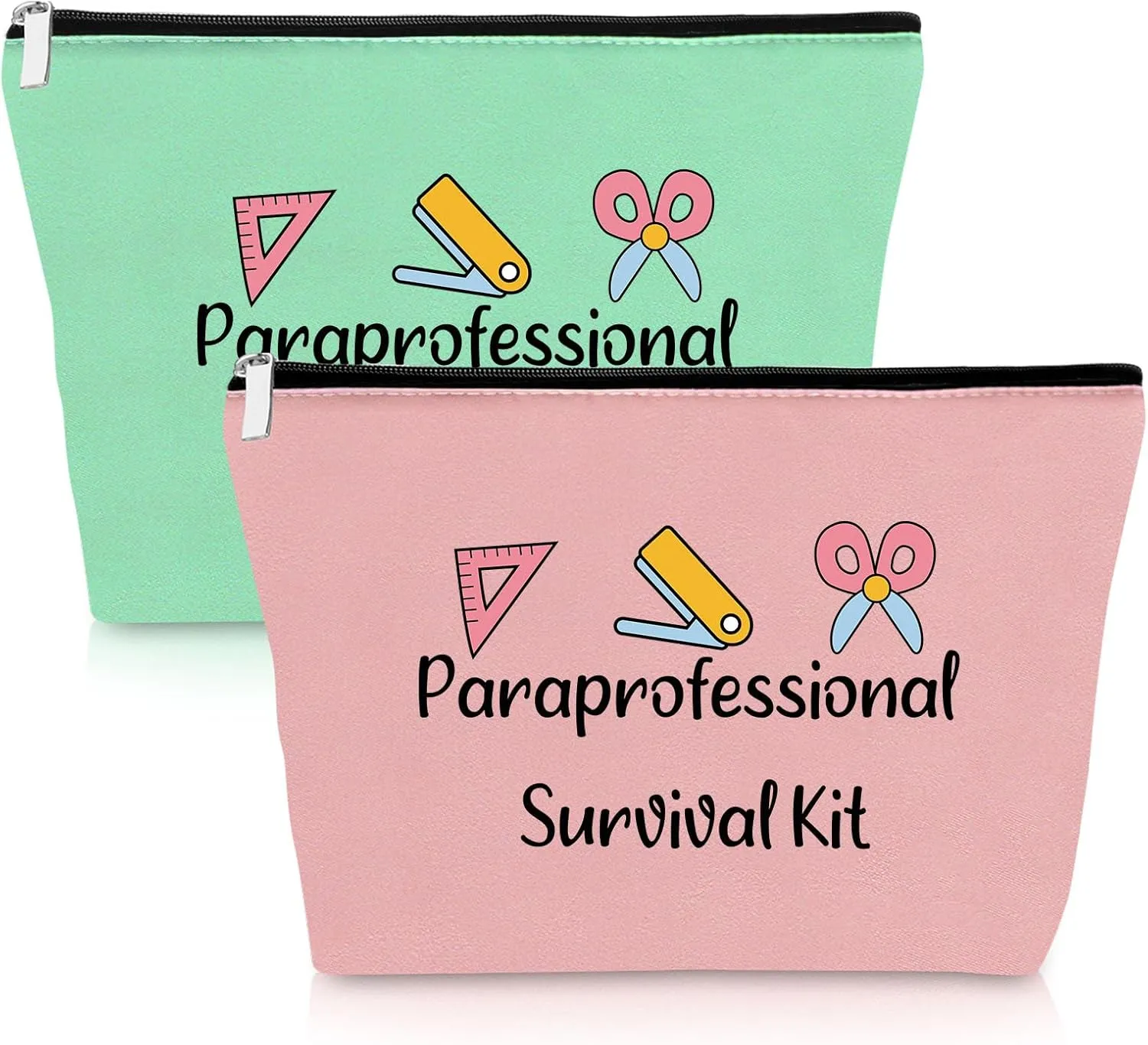 Paraprofessional Appreciation Gifts 2 Pack Makeup Bag Paraprofessional Gift for Paraeducator Para Teacher Teaching Assistant Birthday Presents Teachers Day Retirement Presents 2 PCS Cosmetic Pouch