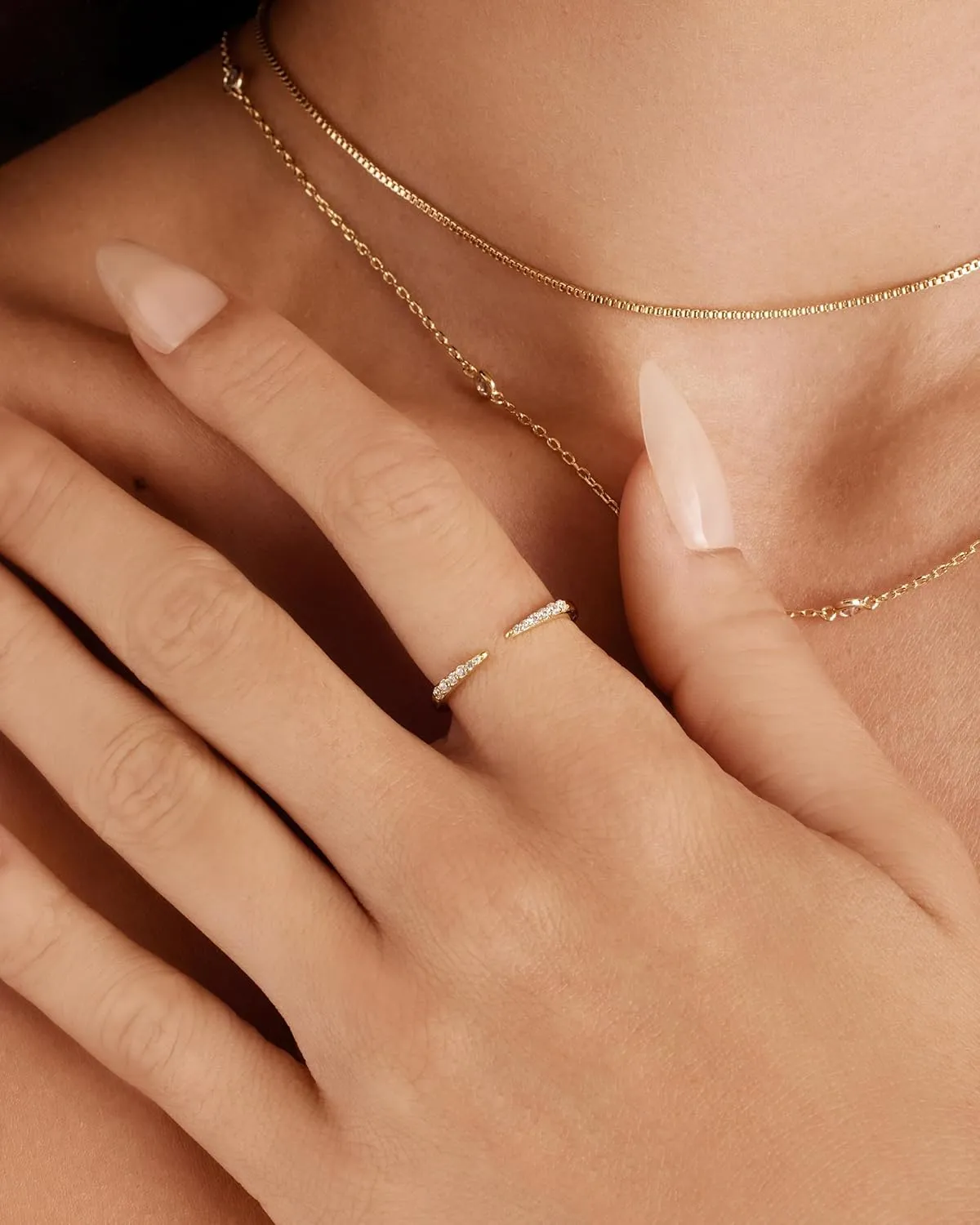 PAVOI 18K Gold Plated Open Eternity Ring | Cubic Zirconia Stacking Bands for Women | Dainty Stackable Rings for Women